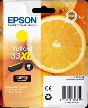 Epson 33XL Ink Yellow C13T336440 Cartridge (T3364)