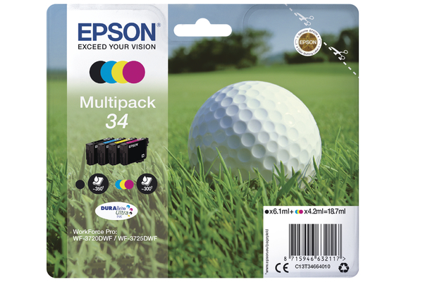 Epson 34 Ink 4 Colour Multipack C13T34664010 Cartridge (T3466)