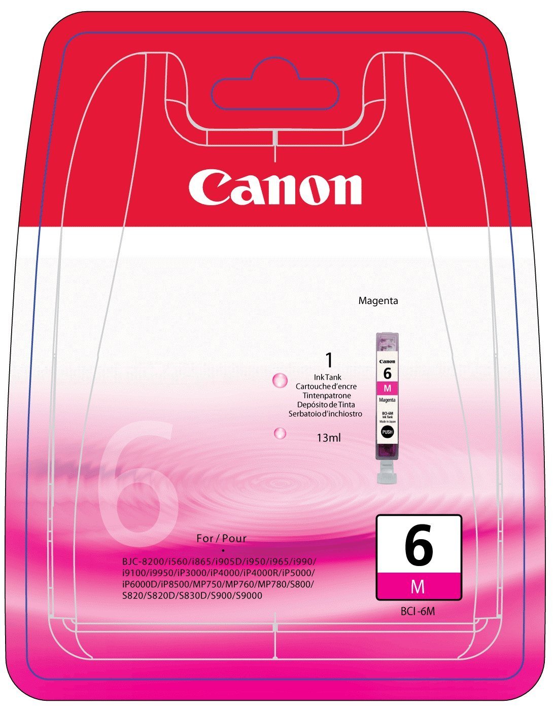 Canon BCI-6 Magenta Ink Cartridge BCI-6M - 4707A002 (BCI-6M)