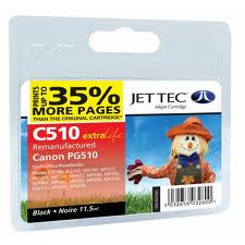 Jettec Replacement Black Ink Cartridge for Canon PG-510, 11.5ml (C510)