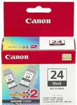 Canon BCI-24 Twin Pack Black Ink Cartridges ( 24 Black ) (BCI-24BKTW)