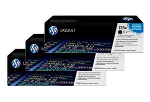 Tri Pack of HP CB540A – Triple Pack of HP 125a Black Toner Cartridges (Tri Pack CB540A)