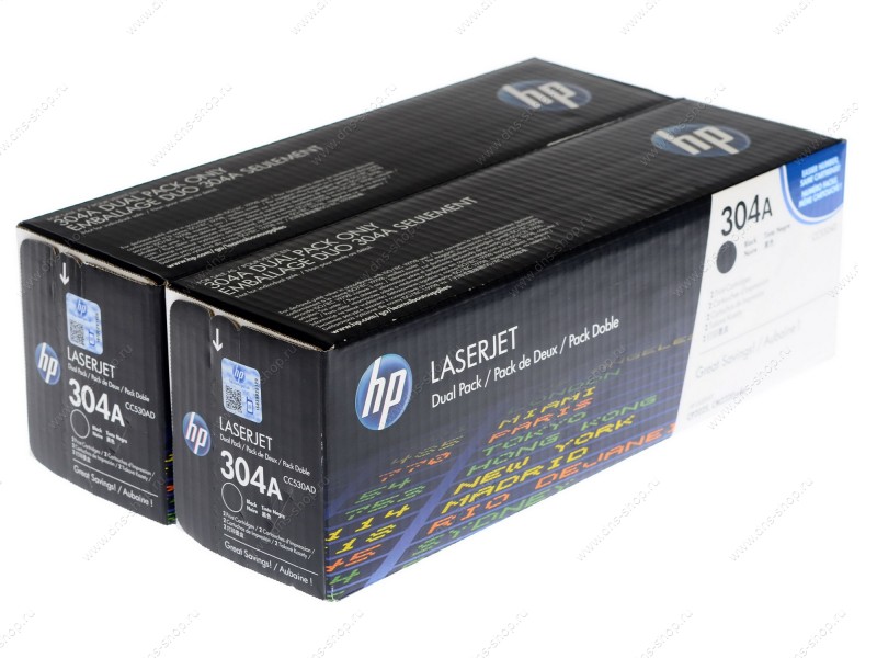 HP 304A Twin Pack Black Laser Toner Cartridges - CC 530AD (CC530AD)