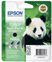 Epson T0501 Twin Pack Black Ink Cartridges for S020093 & S020187 (T050142)