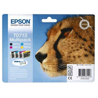Epson T0715 DuraBrite Ultra Quad Pack (Black, Cyan, Magenta, Yellow) Ink Cartridges (T071540)