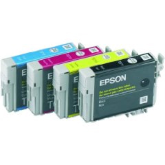Epson T0715 Blister Quad Pack (Black, Cyan, Magenta, Yellow) Ink Cartridges (T0715BL)
