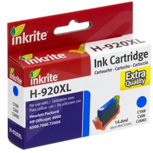 Inkrite Compatible 920XL Cyan Ink Cartridge for HP CD972A (H-920C)