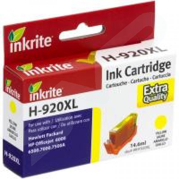 Inkrite Compatible 920XL Yellow Ink Cartridge for HP CD974A (H-920Y)