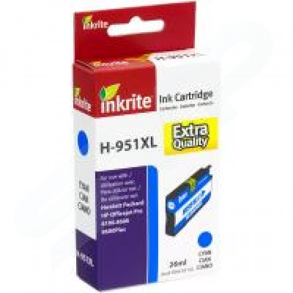 Inkrite Compatible 951XL High Capacity Cyan Ink Cartridge for HP CN046A (H-951XLC)