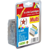 Inkrite Premium Compatible 6 Pack (B/C/M/Y/LC/LM) Ink Cartridges (E-48X)