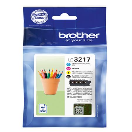 Brother LC3217 Four Ink Cartridges Multipack (LC3217BK/LC3217C/LC3217M/LC3217Y) (LC3217VALBP)