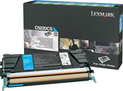 Lexmark C5220CS Return Program Cyan Toner Cartridge, 3K Page Yield