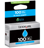 Lexmark 100XL High Capacity Cyan Return Program Ink Cartridge - 014N1069E (14N1069E)