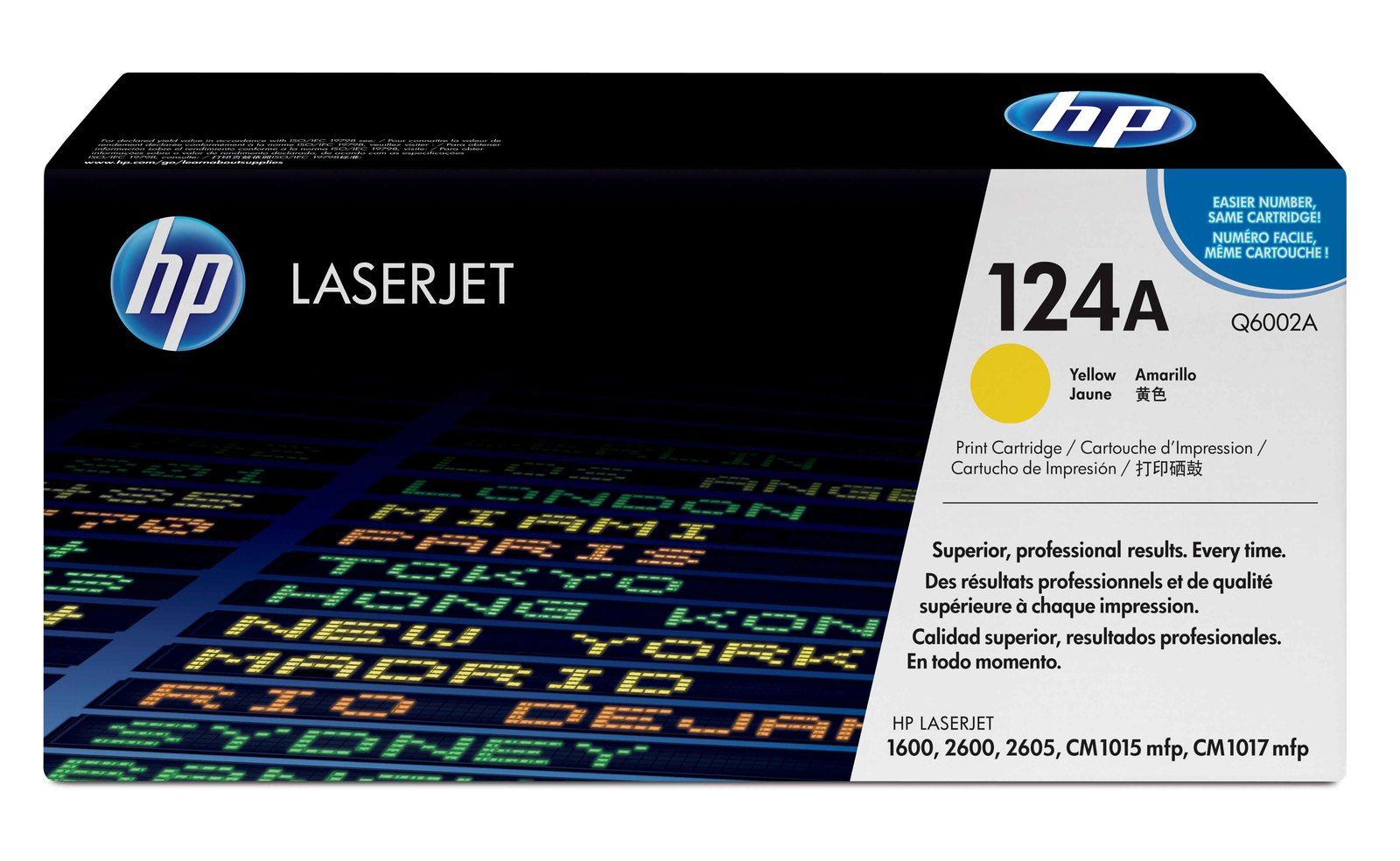 HP Q6002A Yellow Laser Toner Cartridge (124A) (Q6002A)