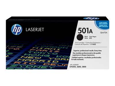 HP 501A Black Laser Toner Cartridge - Q6470A (Q6470A)