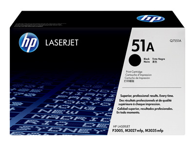 HP 51A Standard Capacity Black Laser Toner Cartridge - Q7551A