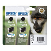 Twin Pack of Epson T0891 Black Ink Cartridges (Twin Pack T0891)