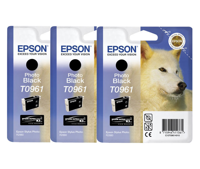 Triple Pack of Epson T0961 Black Ink Cartridges (Triple Pack T0961)