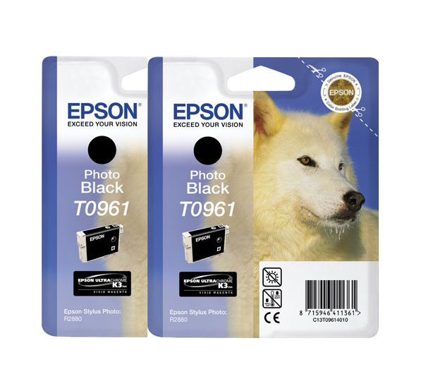 Twin Pack of Epson T0961 Black Ink Cartridges (Twin Pack T0961)