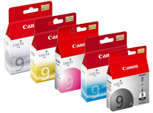 Canon PGI 9PBK, C, M, Y, GY Ink Cartridges (1034B013)