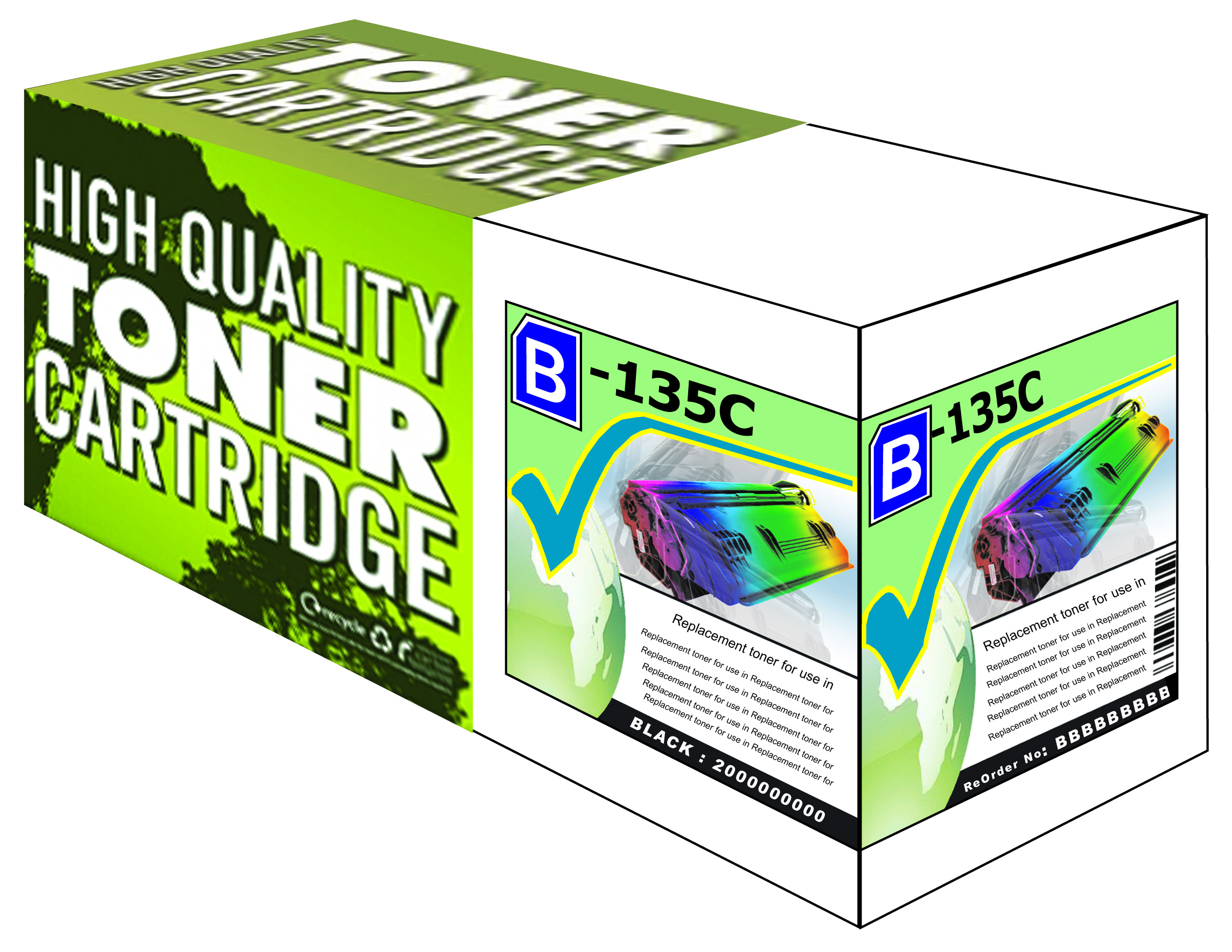 Tru Image High Capacity Cyan Toner Compatible with Brother TN-130C / TN-135C (1B_135C)