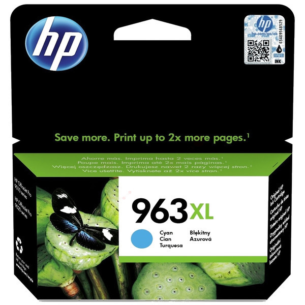 HP 963XL High Capacity Cyan Ink Cartridge - 3JA27A (3JA27AE)
