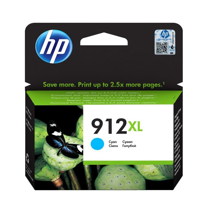 HP 912XL High Capacity Cyan Ink Cartridge - 3YL81AE (3YL81AE)