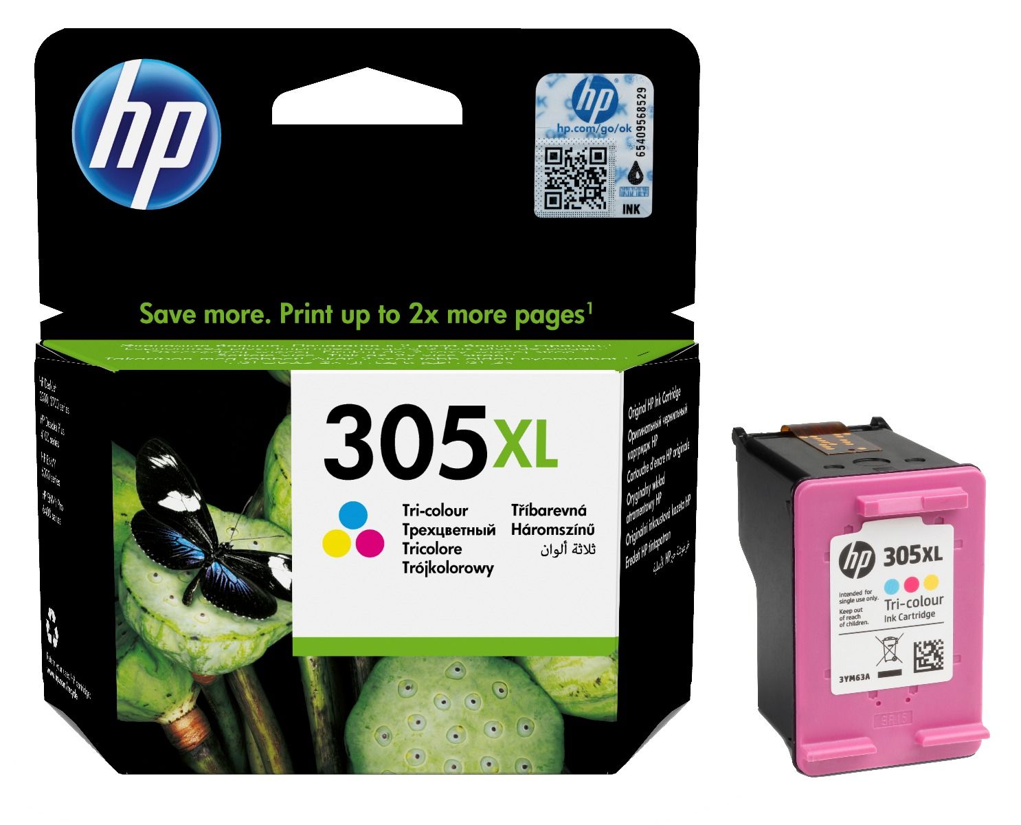 HP 3YM63AE 305XL Tri Colour High Capacity Ink Cartridge