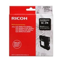 Ricoh GC 21K Standard Capacity Gel Print Black Ink Cartridge, 1.5K Page Yield (405532)