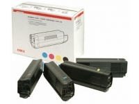 OKI Oki Rainbow Pack Black, Cyan, Magenta, Yellow Toner Cartridges, 15K Yield Each (43112702)