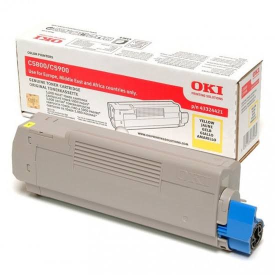 OKI Oki Yellow Toner Cartridge, 5K Yield (43324421)