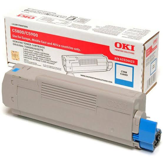 OKI Oki Cyan Toner Cartridge, 5K Yield (43324423)