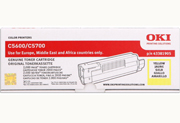 Oki Yellow Toner Cartridge, 2K Yield