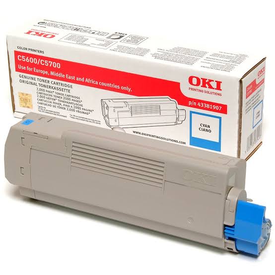 Oki Cyan Toner Cartridge, 2K Yield