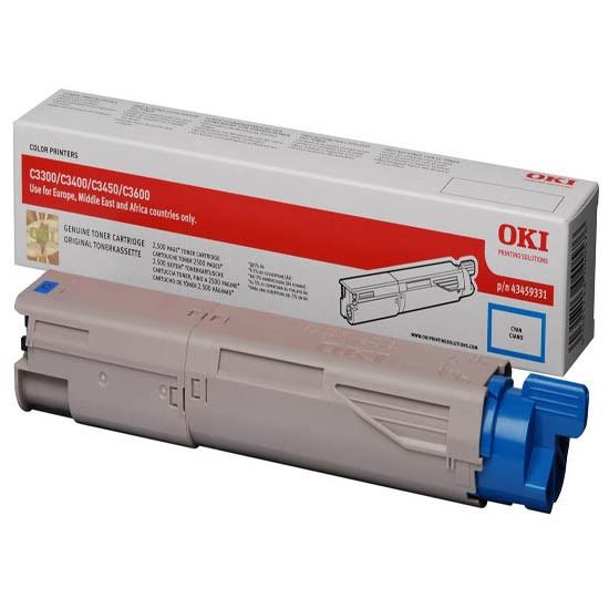 OKI Oki Cyan Toner Cartridge, 2.5K Yield (43459331)