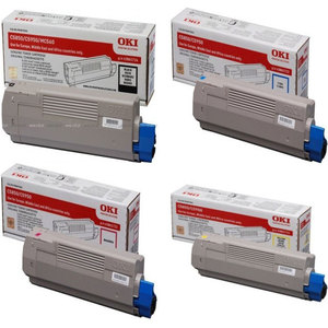 OKI 4386572 Multipack, Set of 4 CMYK Toner Cartridges (43865721/2/3/4) (4386572 Multipack)