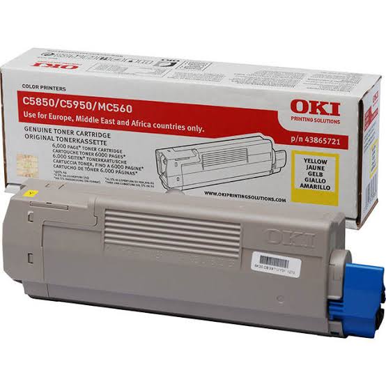 OKI Oki Yellow Toner Cartridge, 6K Yield (43865721)