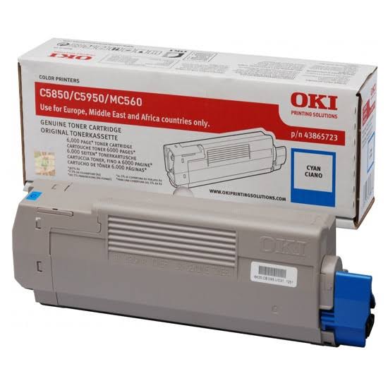 OKI Oki Cyan Toner Cartridge, 6K Yield (43865723)