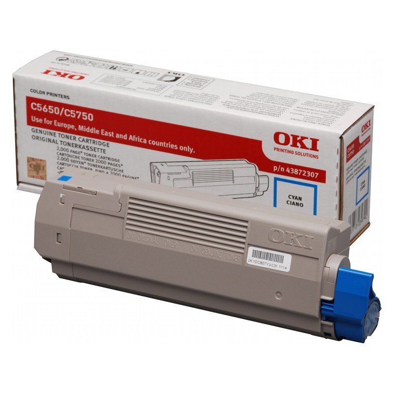 OKI Oki Cyan Toner Cartridge, 2K Yield (43872307)