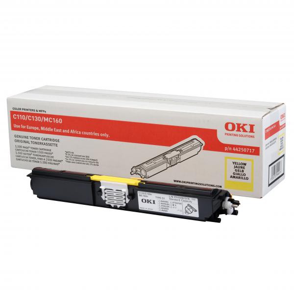 Oki Yellow Laser Toner Cartridge, 1.5K Yield