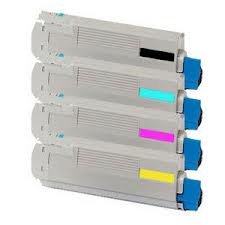 OKI 4484450 Multipack, Set of 4 CMYK Toner Cartridges (44844505/6/7/8) (4484450 Multipack)