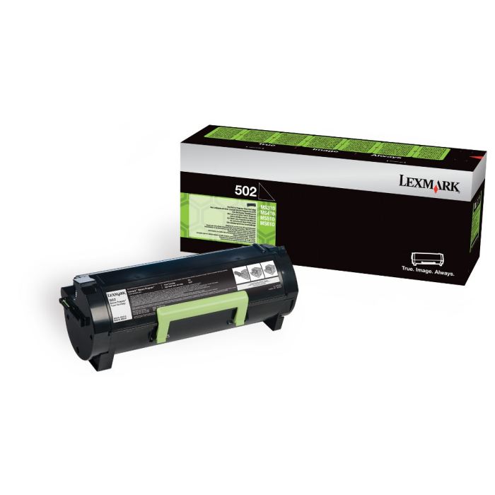 Lexmark 502 Toner Cartridge Standard Capacity Return Program Black Cartridge, 1.5K Page Yield