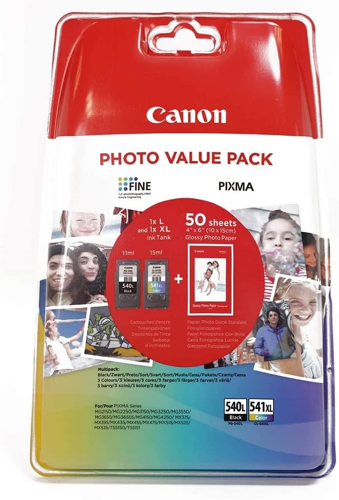 Canon PG-540L / CL-541XL Photo Value Pack Black and Colour (5224B007)