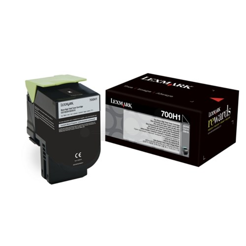 Lexmark 700H1 High Capacity Black Toner Cartridge, 4K Page Yield (70C0H10)