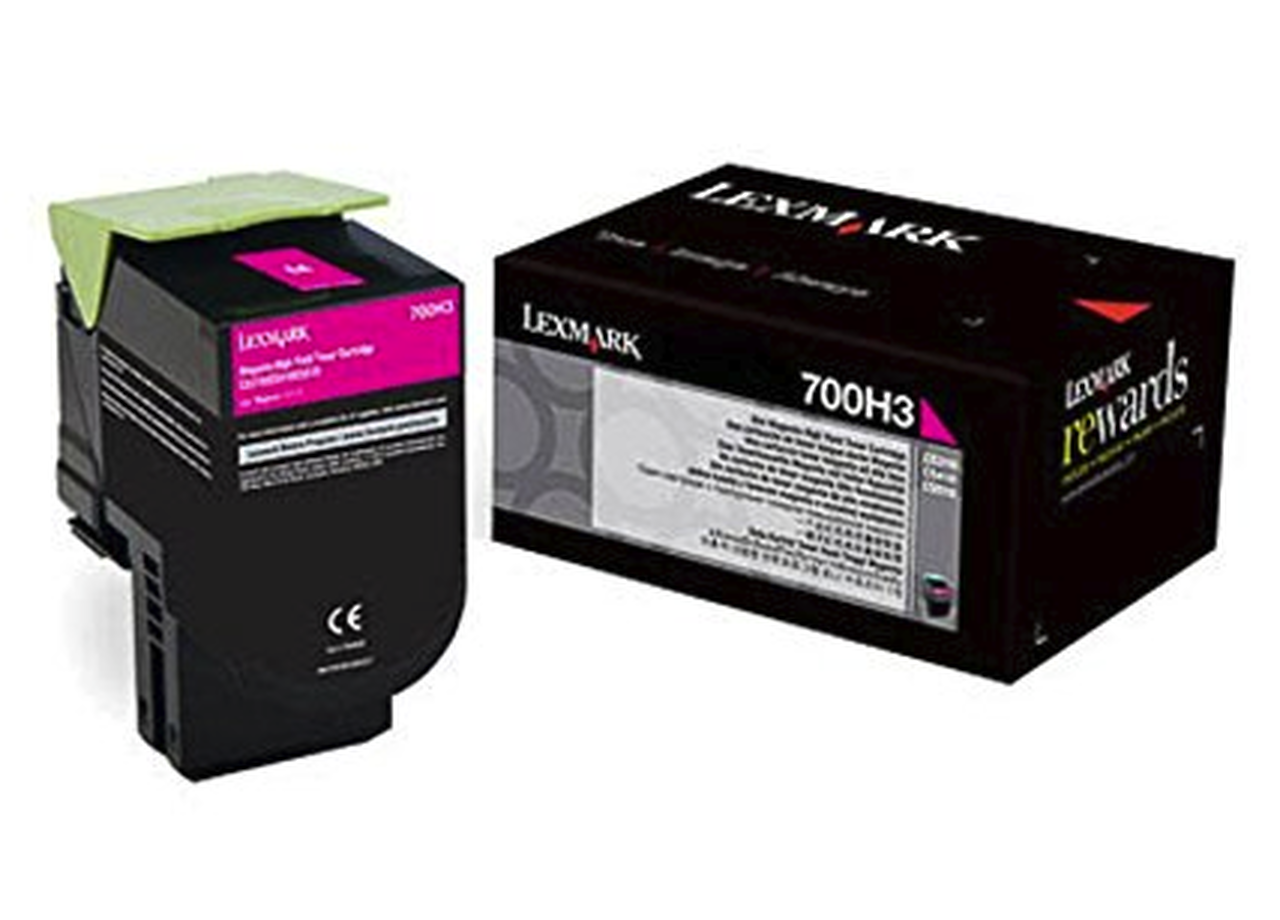 Lexmark 700H3 High Capacity Magenta Toner Cartridge, 3K Page Yield (70C0H30)