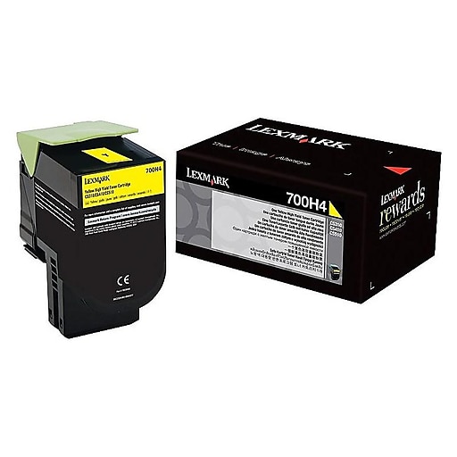 Lexmark 700H4 High Capacity Yellow Toner Cartridge, 3K Page Yield (70C0H40)