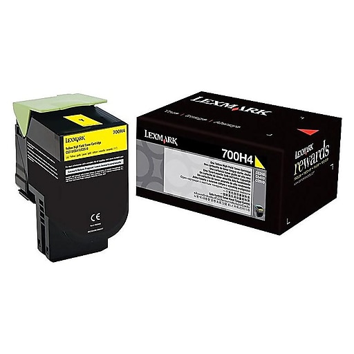 Lexmark 700H4 High Capacity Yellow Toner Cartridge, 3K Page Yield