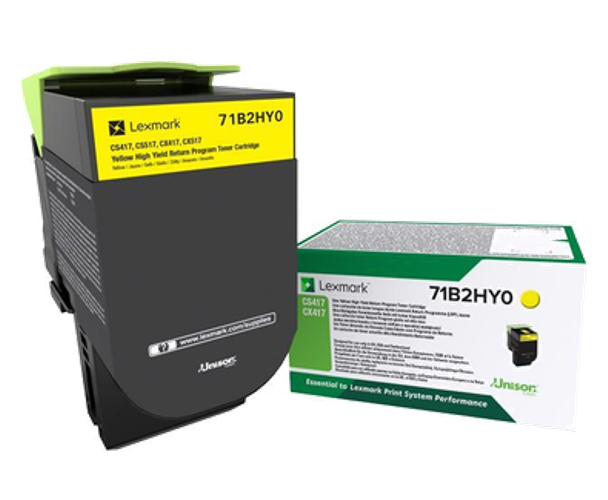Lexmark 71B2HY0 High Capacity Return Program Yellow Toner Cartridge, 3.5K Page Yield (71B2HY0)