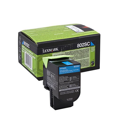 Lexmark 702SC Return Program Cyan Toner Cartridge, 2K Page Yield (80C2SC0)