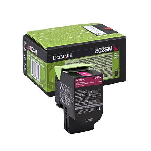 Lexmark 702SM Return Program Magenta Toner Cartridge, 2K Page Yield (80C2SM0)